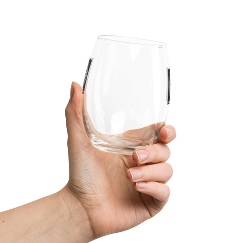 Aggressive Concealment logo Stemless wine glass