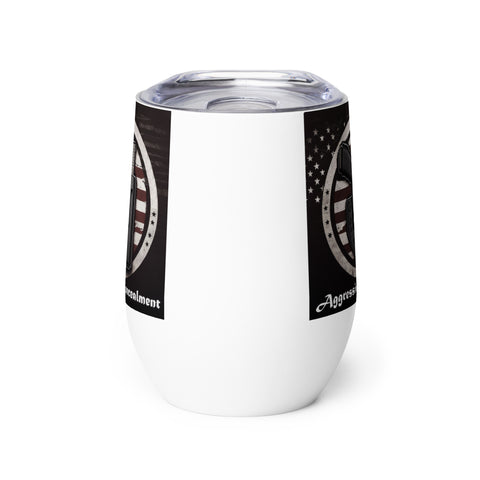 Aggressive Concealment logo Wine tumbler