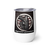 Aggressive Concealment logo Wine tumbler