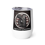 Aggressive Concealment logo Wine tumbler