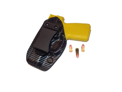 Aggressive Concealment Inside IWB Kydex Holster Kahr CT380 with Armalaser TR19